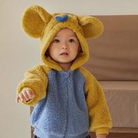 papa 爬爬 冬款男女宝宝加绒外套婴儿仿羊羔绒加厚上衣外出保暖