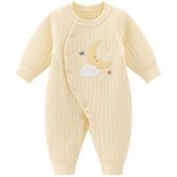 乖奇熊 婴儿夹丝棉保暖连体衣秋冬季新生儿哈衣爬服男女宝宝长袖家居睡衣