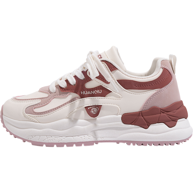 HUANQIU 环球 轻便舒适户外运动鞋女拼色韩版厚底老爹鞋百搭休闲鞋