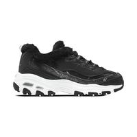 斯凯奇（Skechers）冬季加绒女鞋休闲鞋厚底增高老爹鞋复古保暖熊猫鞋奶茶熊 BLK黑白加绒 36