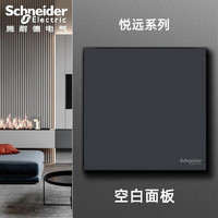 施耐德(Schneider)开关插座面板 悦远系列 深空灰色 黑色86型斜五孔暗装墙壁电源 空白面板