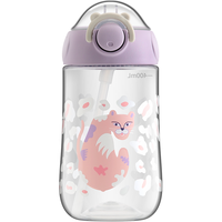 杯具熊夏季儿童水杯幼儿园男女宝宝鸭嘴吸管杯 鸭嘴吸管杯-顽皮豹 400ml