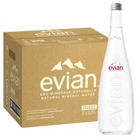 法国evian依云店玻璃瓶矿泉水330ml*20瓶*2箱
