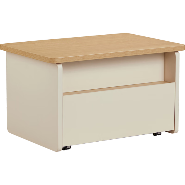 林氏家居 UT3L-A 可升降移动茶几 原木色+白色