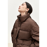 尚都比拉短款羽绒服女冬季加厚保暖高级感小个子立领外套 咖色 M