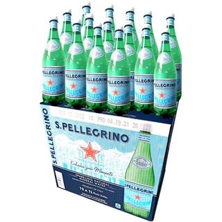 圣培露气泡水 新日期 苏打水味充气矿泉水 意大利天然饮用水 1000ml塑料瓶*12瓶 整箱