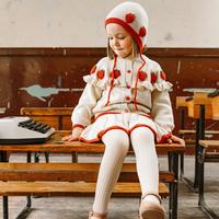 HAPPYOLOGY 小童中童毛衣绣花童装宝宝衣服女童秋冬装外套针织衫