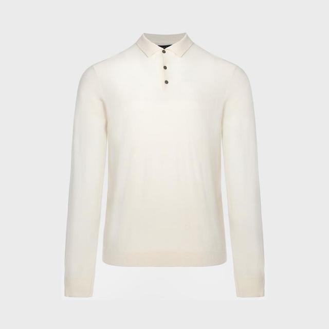 Massimo Dutti 男式翻领纯色休闲显瘦针织毛衣