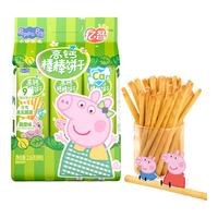 亿智小猪佩奇高钙儿童手指饼干磨牙棒宝宝零食儿童棒棒饼0反式脂肪酸 【分量装】216g蔬菜味*1袋