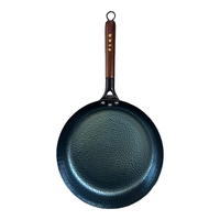 孟大锤章丘木柄铁锅平底锅煎锅牛排锅煎蛋锅不易粘锅无涂层早餐锅已开锅 木柄鱼鳞平底煎锅-单锅 26cm