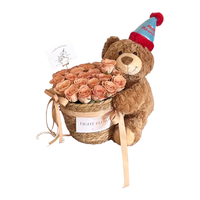 京东鲜花 小熊玩偶花束 香皂花生日礼物抱桶公仔创意礼品送闺蜜女