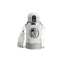 天喜（TIANXI）纯钛儿童保温杯上学吸管杯子女2023男孩宝宝水杯 小恶魔500ml+双刷+3D贴+贴纸