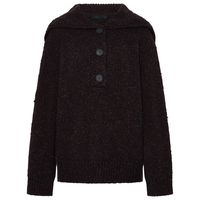 MO&Co. 毛衣2025冬粗纺厚实海军领大翻领宽松落肩针织衫MBE4SWT053 棕花纱 S /160