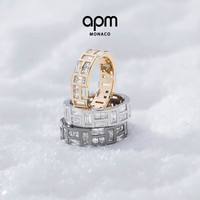 APM Monaco迷宫戒指银白色简约摩登手饰中性风