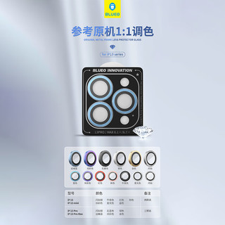 BLUEO蓝猩 适用苹果13promax镜头膜iPhone14Promax后置摄像镜头钢化膜高清透闪钻耐磨防摔保护贴膜 精密防眩镜头膜 IPhone13Pro/13ProMax 银