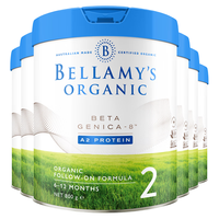 贝拉米（Bellamy's）澳洲有机白金A2蛋白配方奶粉 6-12月 800g*6罐 2段