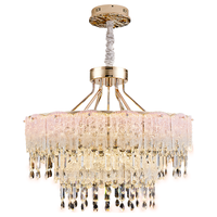 帕莎法式轻奢客厅水晶吊灯高档奢华2024创意个性别墅大厅卧室吊灯 樱花粉-80+50CM-无极+天猫精灵