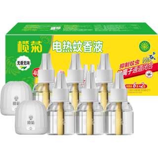 榄菊 电蚊香液6瓶300晚+2加热器 无香基孔肯雅热驱蚊液