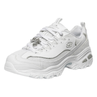 斯凯奇（Skechers）熊猫鞋女鞋厚底增高老爹鞋百搭休闲运动鞋小白鞋12241 WSL白色/银色 36.5