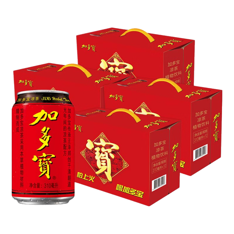 加多宝 凉茶植物饮料 茶饮料 310ml*12罐()*4