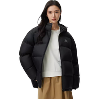 骆驼(CAMEL)【抱抱】冬季户外拒水羽绒服600蓬男女同款加厚连帽保暖面包服 黑色男女同款【抗静电升级款】 2XL