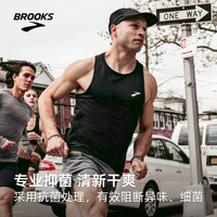 布鲁克斯(BROOKS)男子运动背心跑步运动速干透气 黑 S
