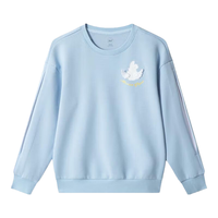 361°361度童装女童套头卫衣2024年秋季中大童卫衣 霁风蓝 150