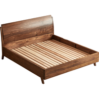 寻木之旅 实木床北美黑胡桃木双人床卧室简约全实木床主卧大床悬浮床 1.8m单床