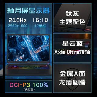  MSI/微星 Vector 17 HX AI-069CN RTX5090独显 游戏本 32G 5600MHz内存 2T固态  2560*1600 U9-275HX RTX 5090 黑色 240Hz 32GB 2TB