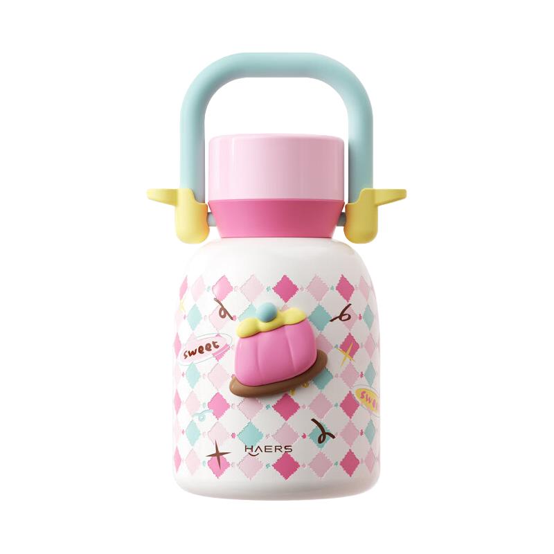  HAERS/哈尔斯 一杯三饮 女士保温杯 拎绳  蛋糕格格850ml【一杯三饮 可拎可背】赠拎绳 850ml