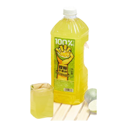 哪吒 捏爆100%苹果柠檬NFC青柠汁2L*2瓶节日火锅聚会下午茶维C饮料品