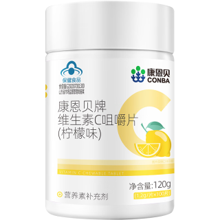 康恩贝 维生素C咀嚼片  VC咀嚼片柠檬味100片 瓶装 120g