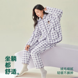 安之伴 【陪宠抗静电】雪花绒保暖可外穿家居服 氧气紫