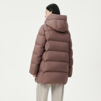 坦博尔加厚羽绒服女中长款可脱卸帽通勤宽松防风保暖外套90鸭绒 冷玫紫 XL 175/96A