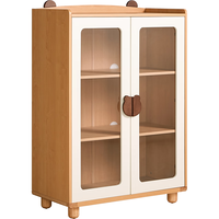 林氏家居简约实木脚书柜带柜门儿童玩具收纳立柜置物柜子林氏木业LH171X1 LH171X2-A开放书柜