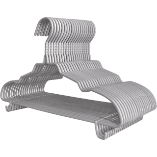 移动端、京东百亿补贴：京东京造 无痕晾衣架加粗衣服架成人挂衣服撑子 30支 灰