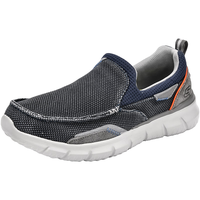 斯凯奇(Skechers)男士休闲鞋舒适复古一脚蹬百搭时尚帆布鞋男 海军蓝色 41