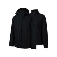 安踏（ANTA）水壳冲锋衣丨大地之壳2.0三合一女户外硬壳防水防风登山外套 【四防两件套】基础黑 XS (女155)