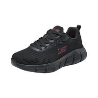 斯凯奇（Skechers）2024低帮运动鞋男厚底缓震休闲鞋舒适系带透气网面鞋118106 全黑色/BBK 41