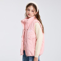 迪士尼（Disney）Disney/迪士尼女童棉服马甲秋冬季加棉加厚保暖背心洋气款 橘粉色 120
