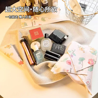 四万公里可爱p人化妆包女便携式旅行懒人大容量护肤品收纳袋魔术贴百贴布