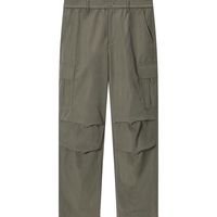 GXG 男装 阔腿工装伞兵裤户外休闲长裤膝盖打褶设计 2024冬季 灰绿 L