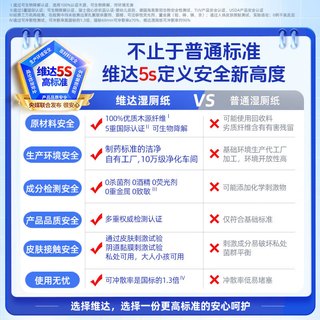 维达（Vinda）益生菌湿厕纸 60片*5包 悬挂式 女性经期温和私处清洁洁厕湿纸巾