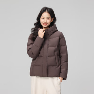 雪中飞【至12.07】2025冬羽绒服女短款过冬小个子百搭连帽保暖 咖色|7406 M /160/84A