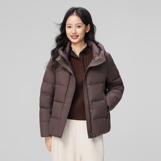 雪中飞【至12.07】2025冬羽绒服女短款过冬小个子百搭连帽保暖 咖色|7406 M /160/84A