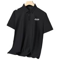 JEEP SPIRIT 冰丝透气 男士短袖T恤 M (80-110斤) 黑色