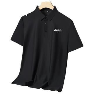  JEEP SPIRIT 冰丝透气 男士短袖T恤  M (80-110斤） 黑色