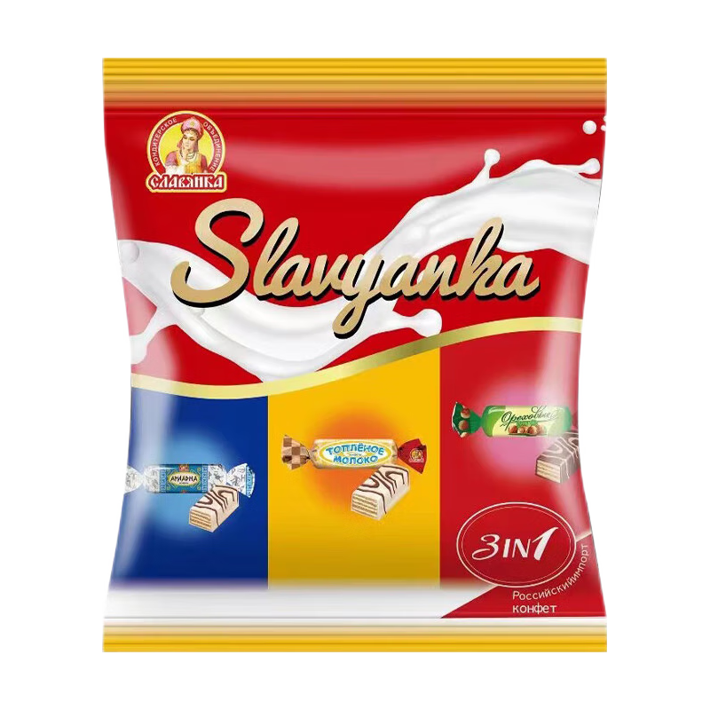  slavyanka 巧克力夹心 威化饼干  3种混合威化500g 301-500g 袋装