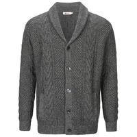 皮皮狗 【100%山羊绒】秋季V领绞花针织开衫潮流时尚加厚男士羊绒衫