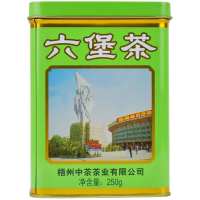中茶 老八中绿罐工体铁罐装2019年 一级广西梧州六堡茶 250g